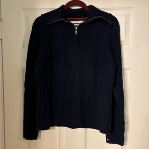 Tommy Hilfiger Y2K Collared Chunky Cable Knit Sweater Size XL